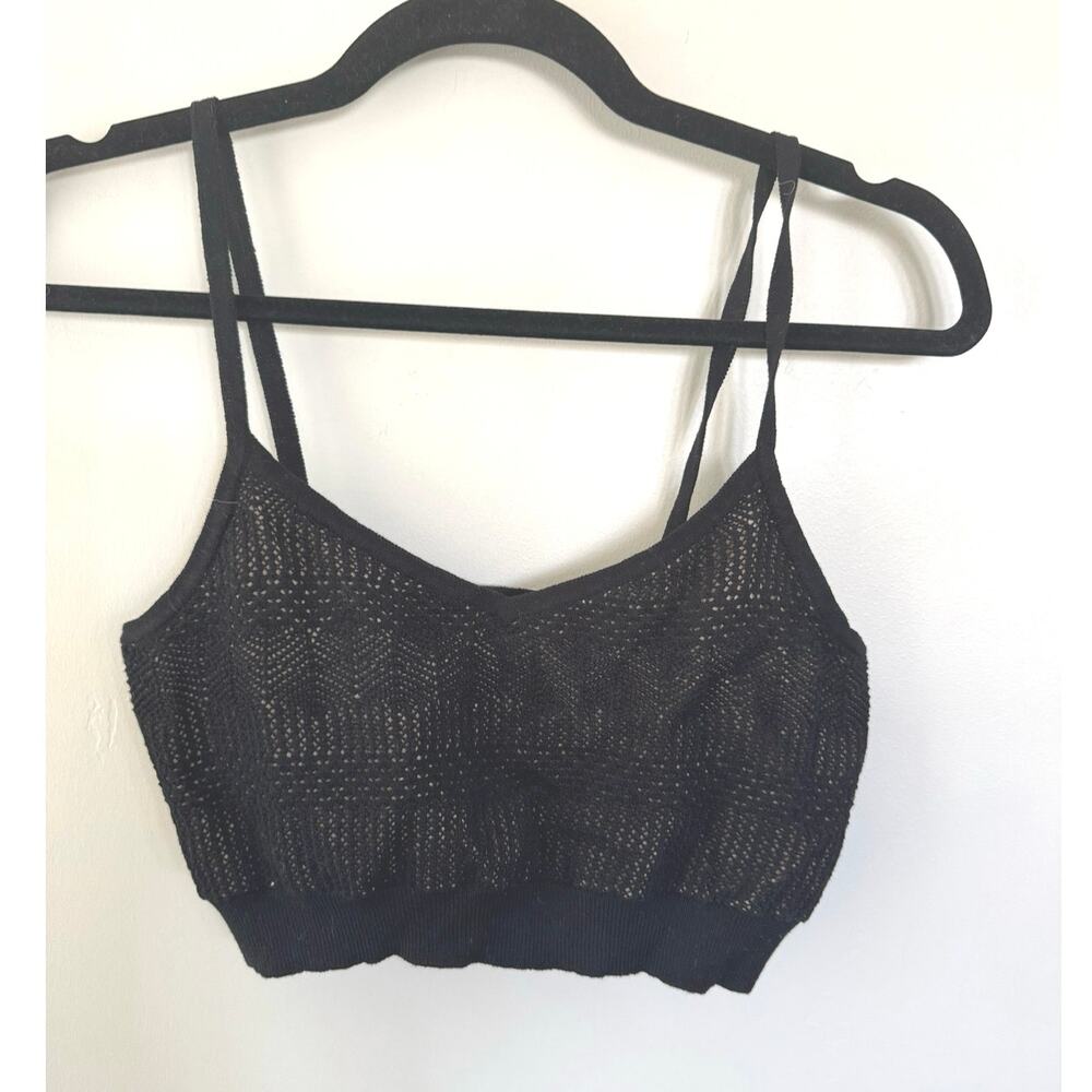 NWT Intermix Carly Bra Cami in Black Knit SZ S